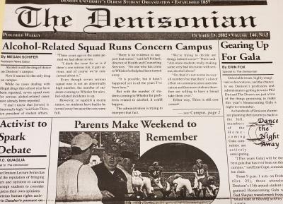 Alcohol-Related Squad Runs Concern Campus: Denisonian article 2002